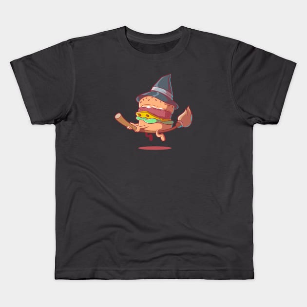 Flying Burger Kids T-Shirt by pedrorsfernandes